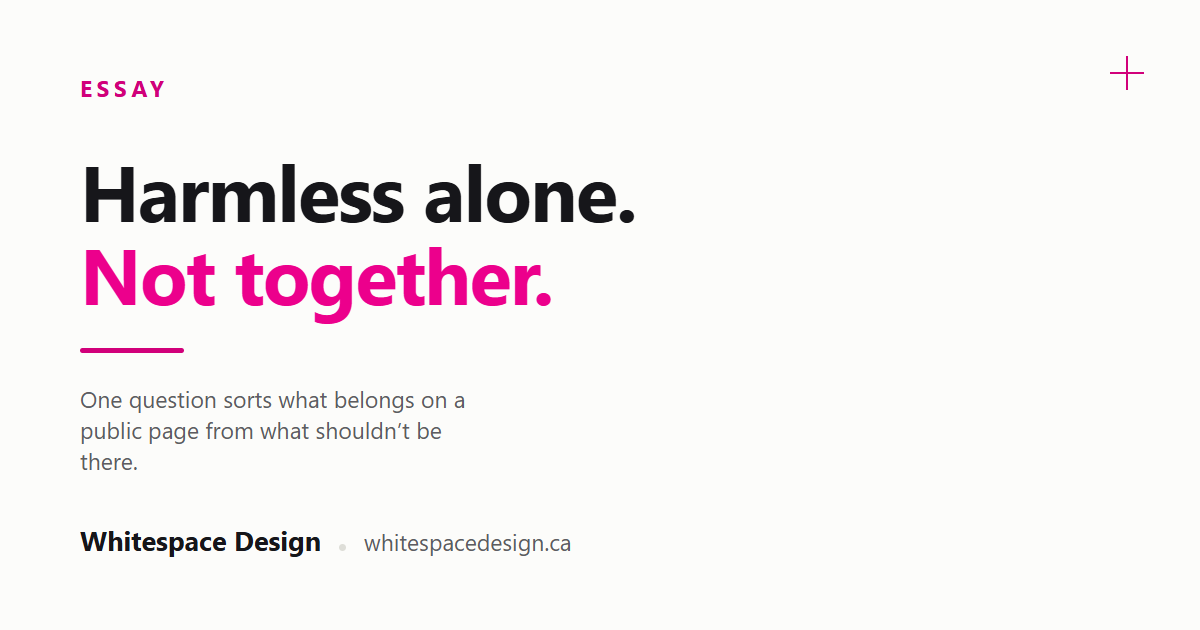 Title card reading "The information you didn't mean to publish." — Whitespace Design essay